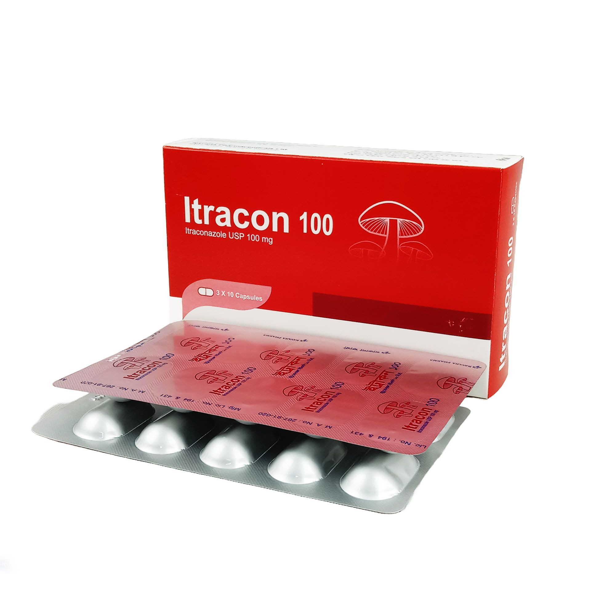 Pack Image: Itracon 100 mg Capsule (3 x 10)