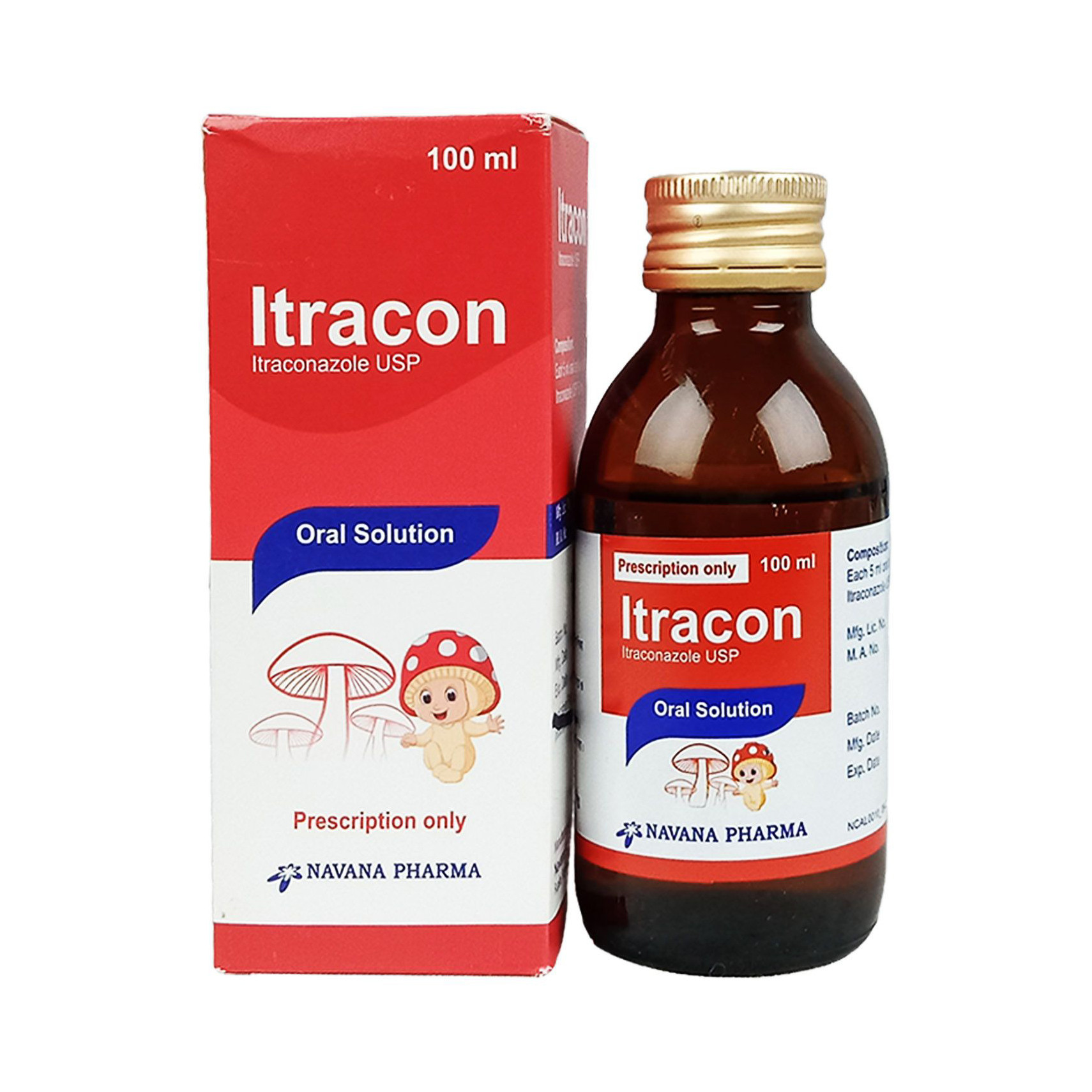 Pack Image: Itracon 50 mg Oral Solution (100 ml bottle)