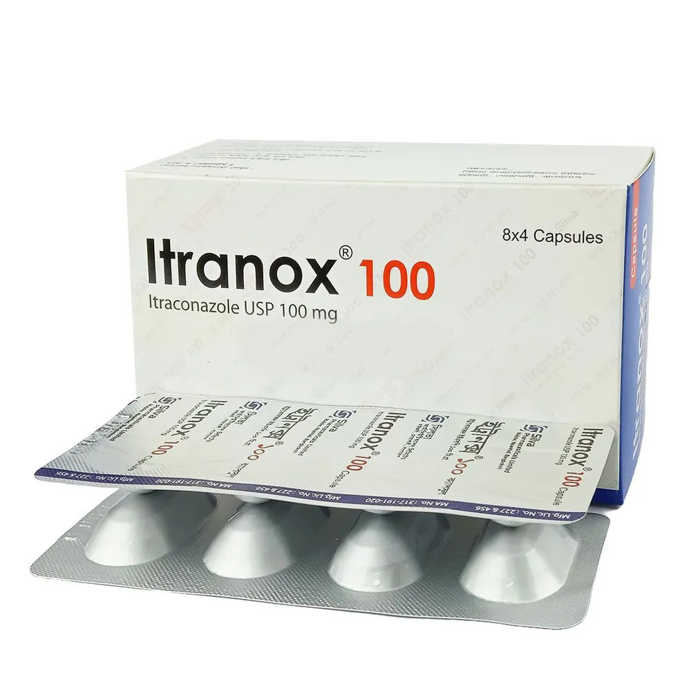 Pack Image: Itranox 100 mg Capsule (8 x 4)