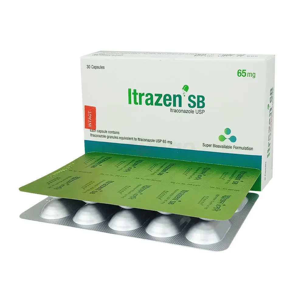 Pack Image: Itrazen SB 65 mg Capsule (3 x 10)