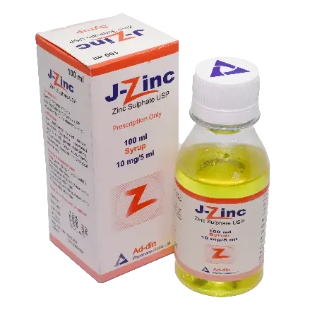 Pack Image: J-Zinc 10 mg Syrup (100 ml bottle)