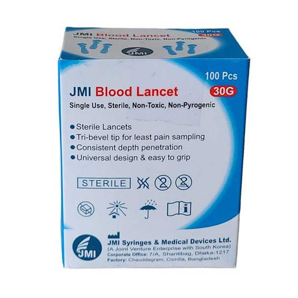 Pack Image: JMI Blood Lancet 30G Needle (100's pack)