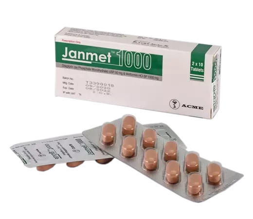 Pack Image: Janmet 50 mg Tablet (2 x 10)