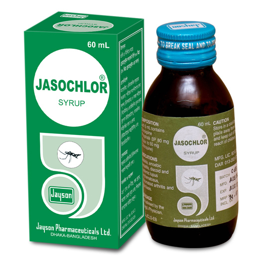 Pack Image: Jasochlor 80 mg Syrup (60 ml bottle)