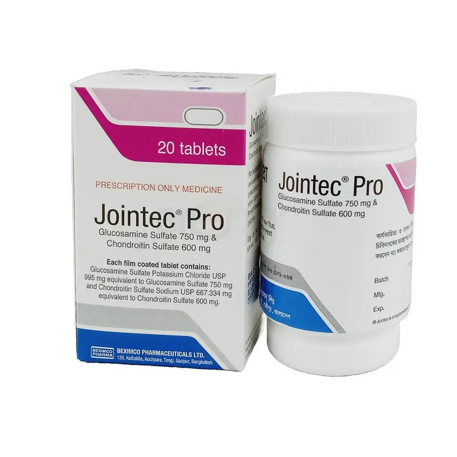 Pack Image: Jointec Pro 750 mg Tablet (1 x 20)