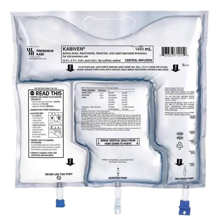 Pack Image: Kabiven Perifer 1440 ml Emulsion for infusion (1440 ml bag)