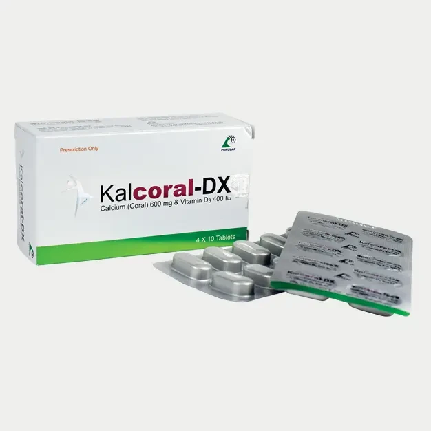 Pack Image: Kalcoral-DX 600 mg Tablet (4 x 10)