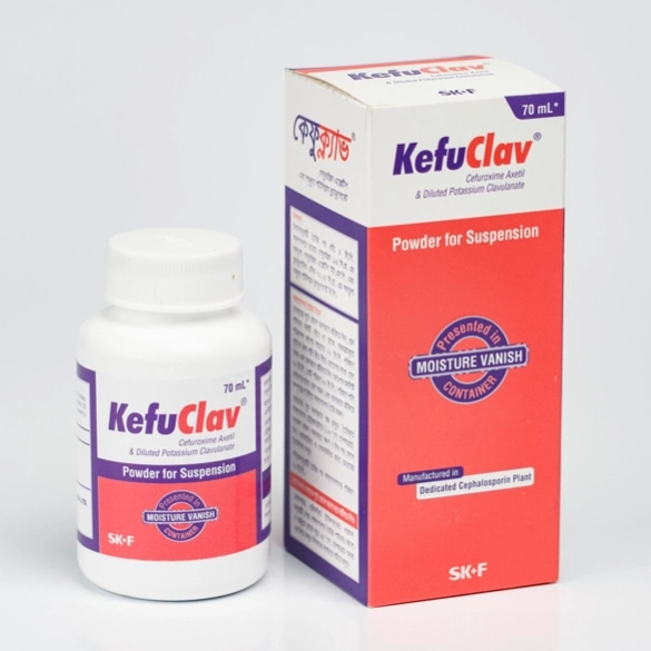 Pack Image: Kefuclav (125 mg Suspension (70 ml bottle)