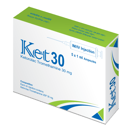 Pack Image: Ket 30 mg Injection (1 ml ampoule)