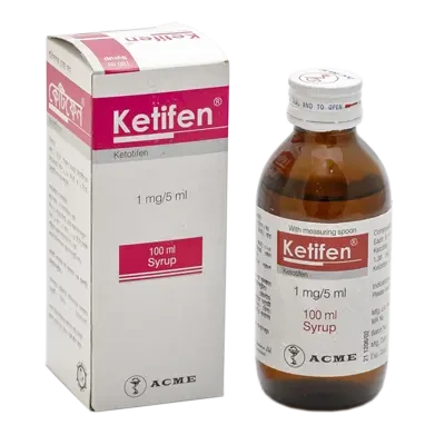 Pack Image: Ketifen 1 mg Syrup (100 ml bottle)