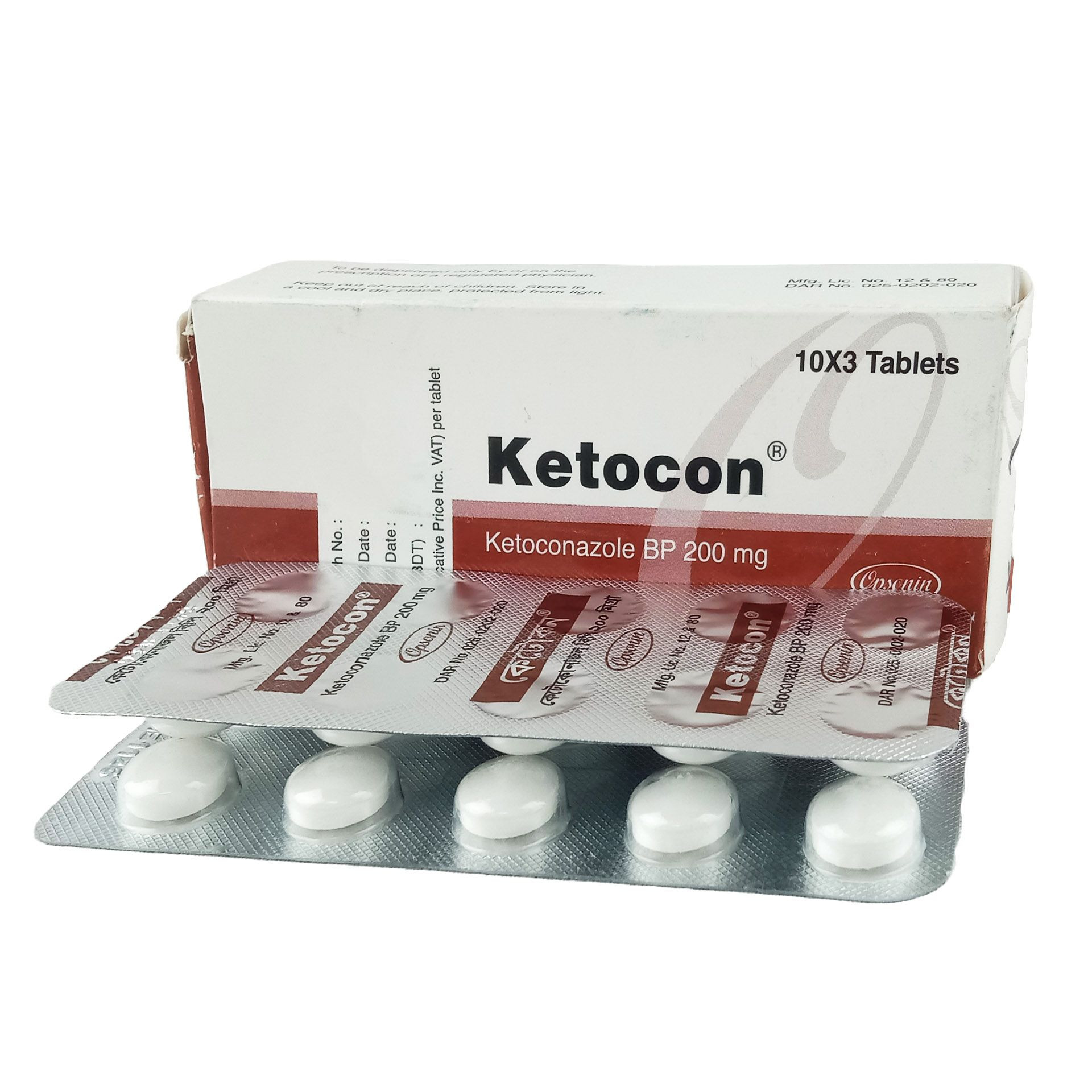Pack Image: Ketocon 200 mg Tablet (3 x 10)