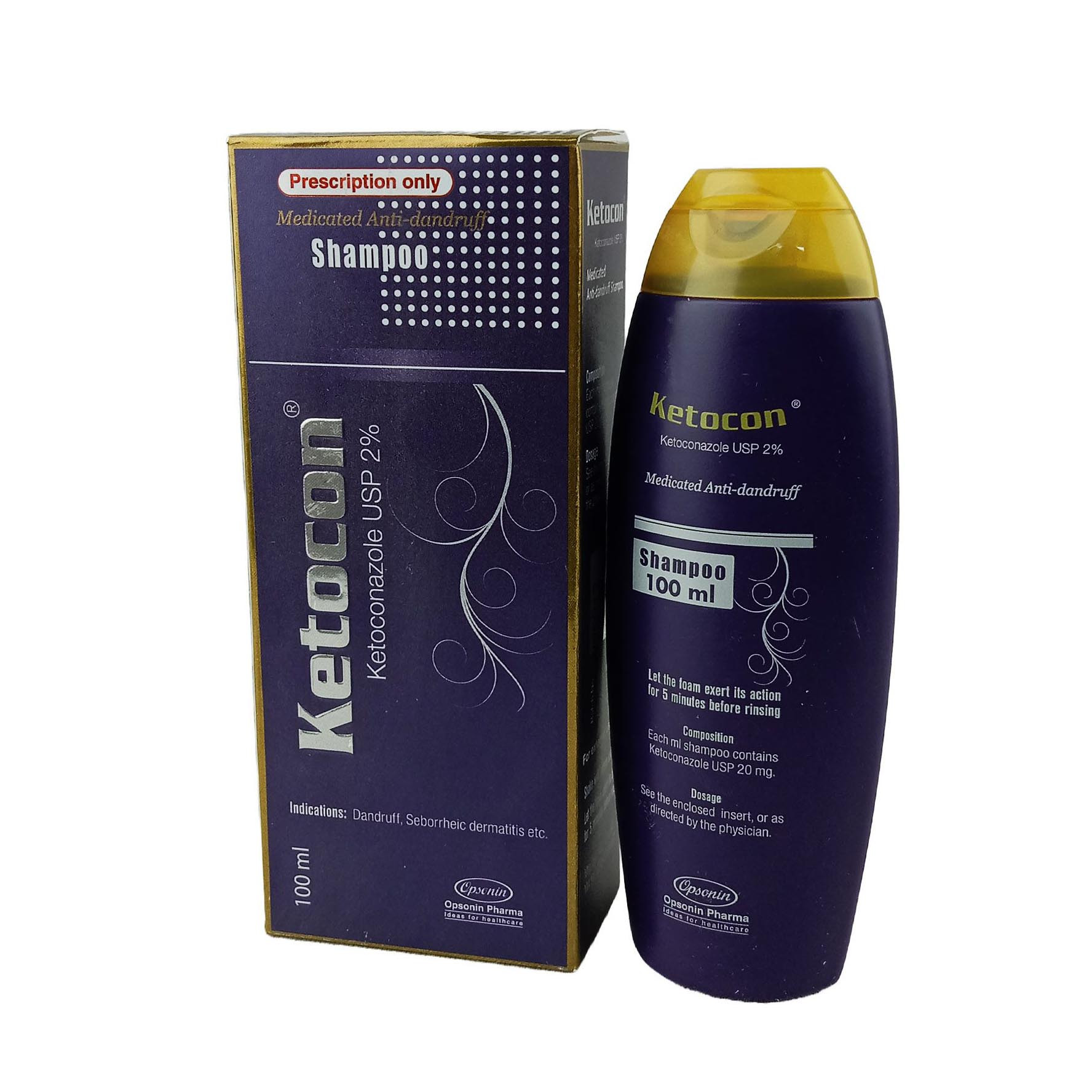 Pack Image: Ketocon 2% Shampoo (100 ml bottle)