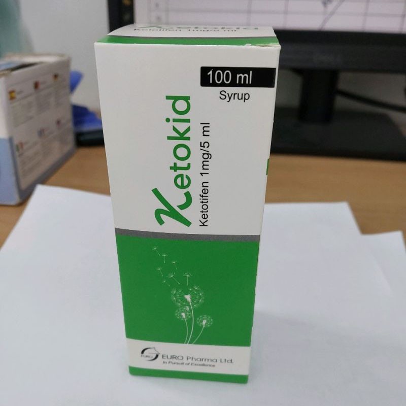 Pack Image: Ketokid 1 mg Syrup (100 ml bottle)