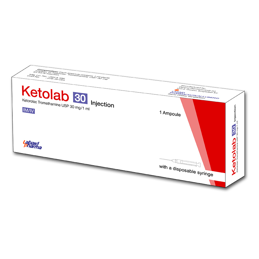 Pack Image: Ketolab 30 mg Injection (1 ml ampoule)