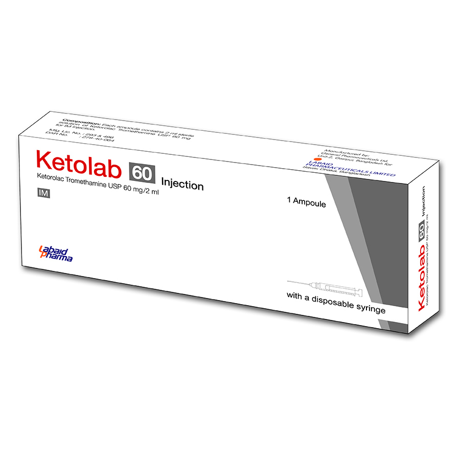 Pack Image: Ketolab 60 mg Injection (2 ml ampoule)