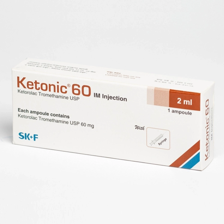 Pack Image: Ketonic 60 mg Injection (2 ml ampoule)