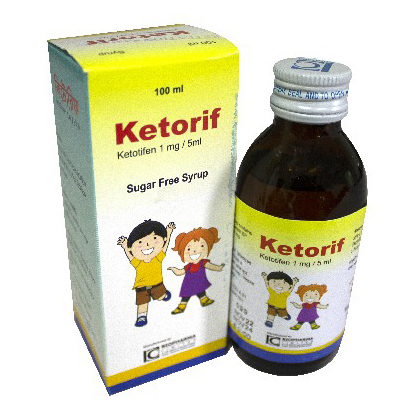 Pack Image: Ketorif 1 mg Syrup (100 ml bottle)