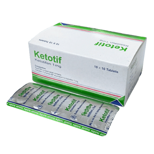 Pack Image: Ketotif 1 mg Tablet (10 x 10)