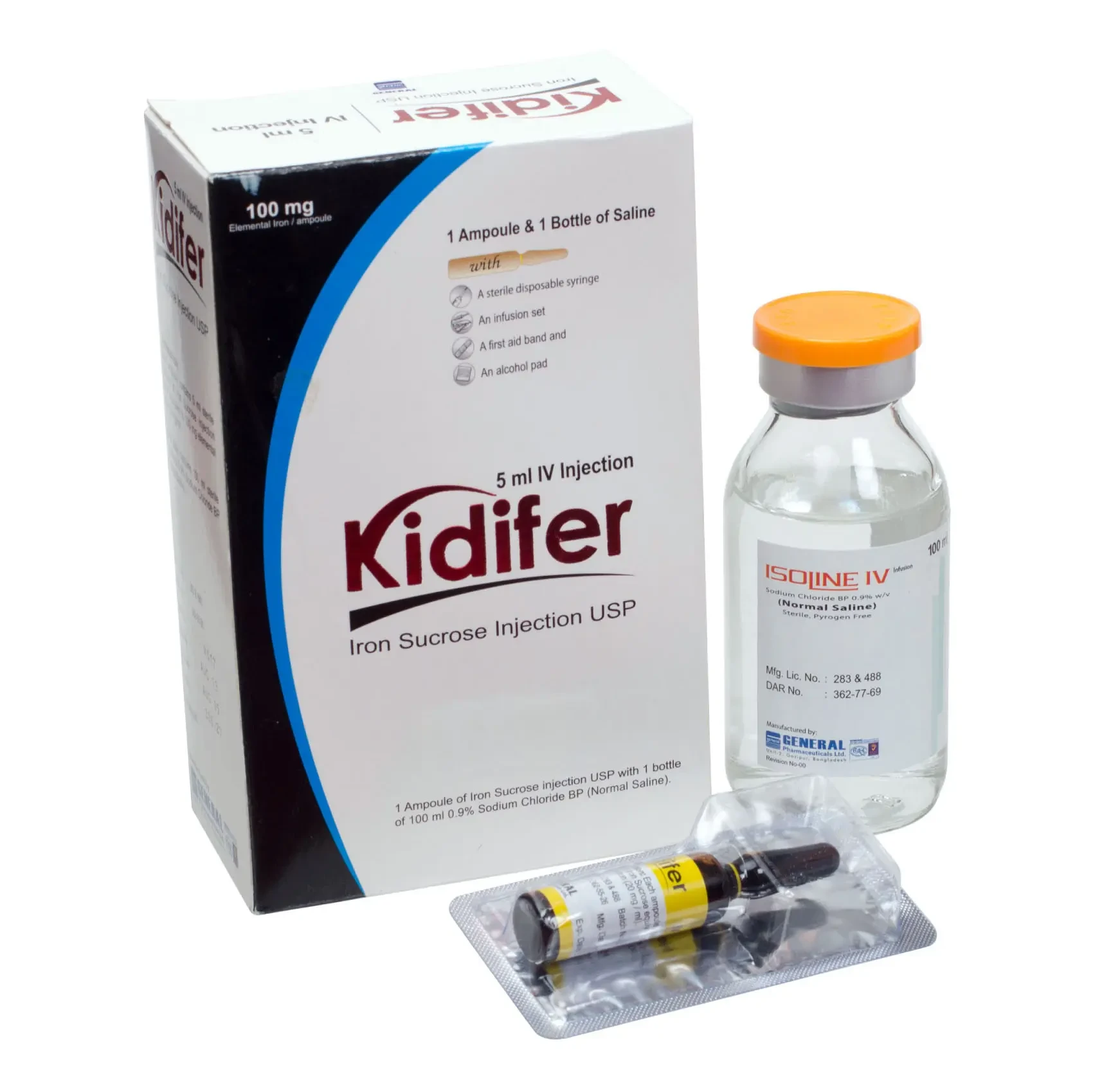 Pack Image: Kidifer 100 mg Injection (5 ml ampoule)