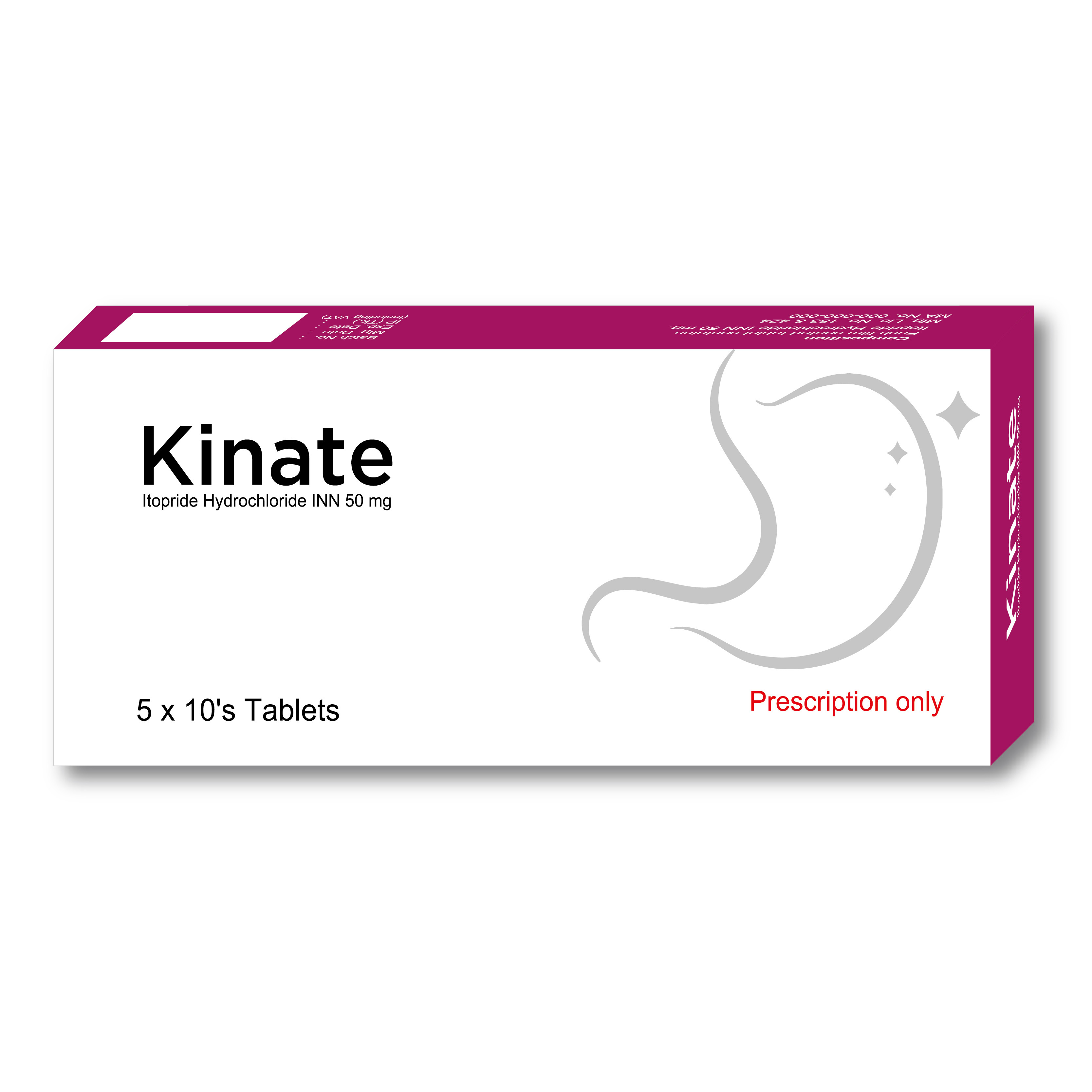 Pack Image: Kinate 50 mg Tablet (5 x 10)