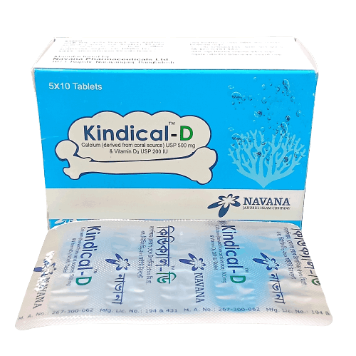 Pack Image: Kindical-D 500 mg Tablet (5 x 10)