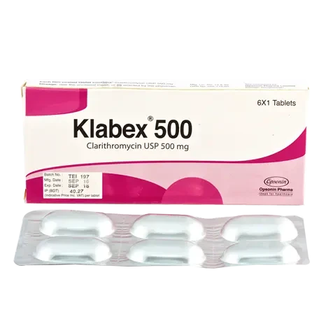 Pack Image: Klabex 500 mg Tablet (1 x 6)