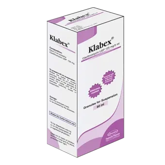 Pack Image: Klabex 125 mg Suspension (60 ml bottle)
