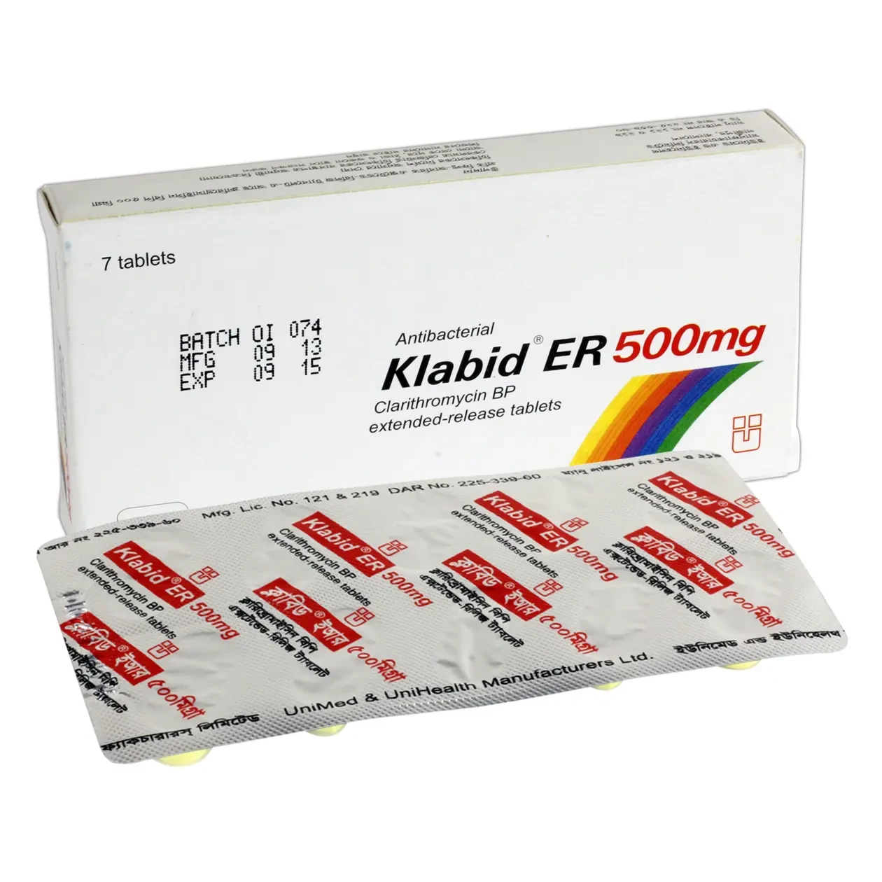 Pack Image: Klabid ER 500 mg Tablet (1 x 7)