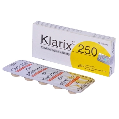 Pack Image: Klarix 250 mg Tablet (1 x 10)