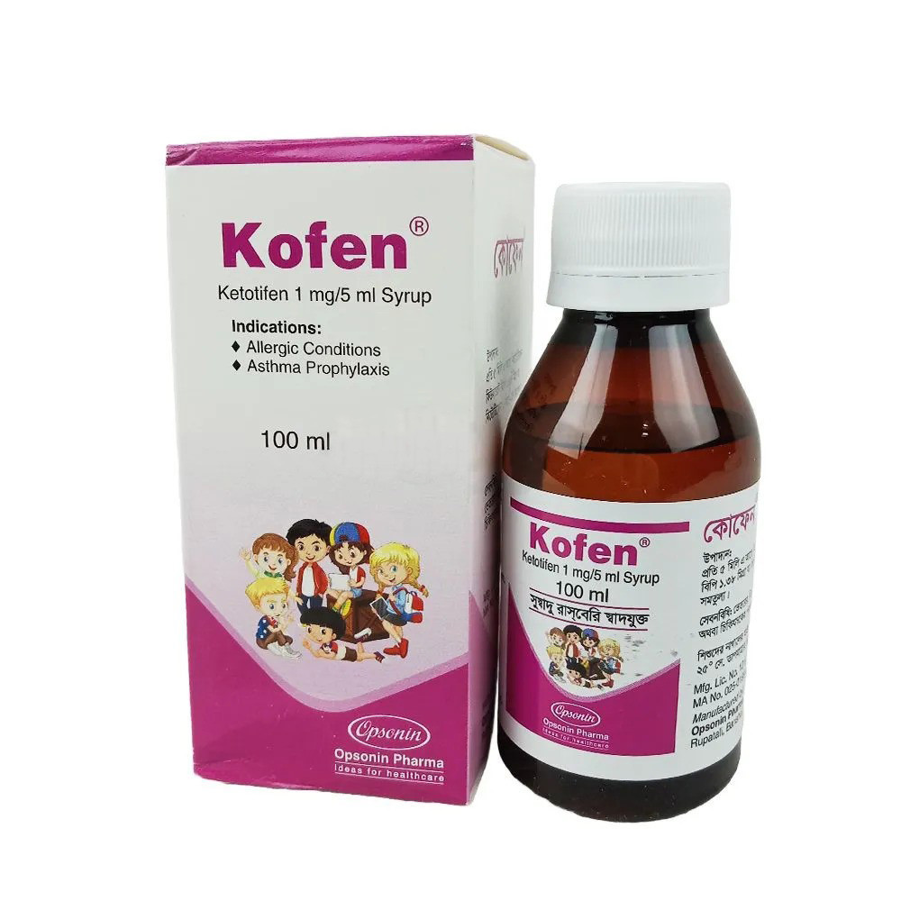 Pack Image: Kofen 1 mg Syrup (100 ml bottle)