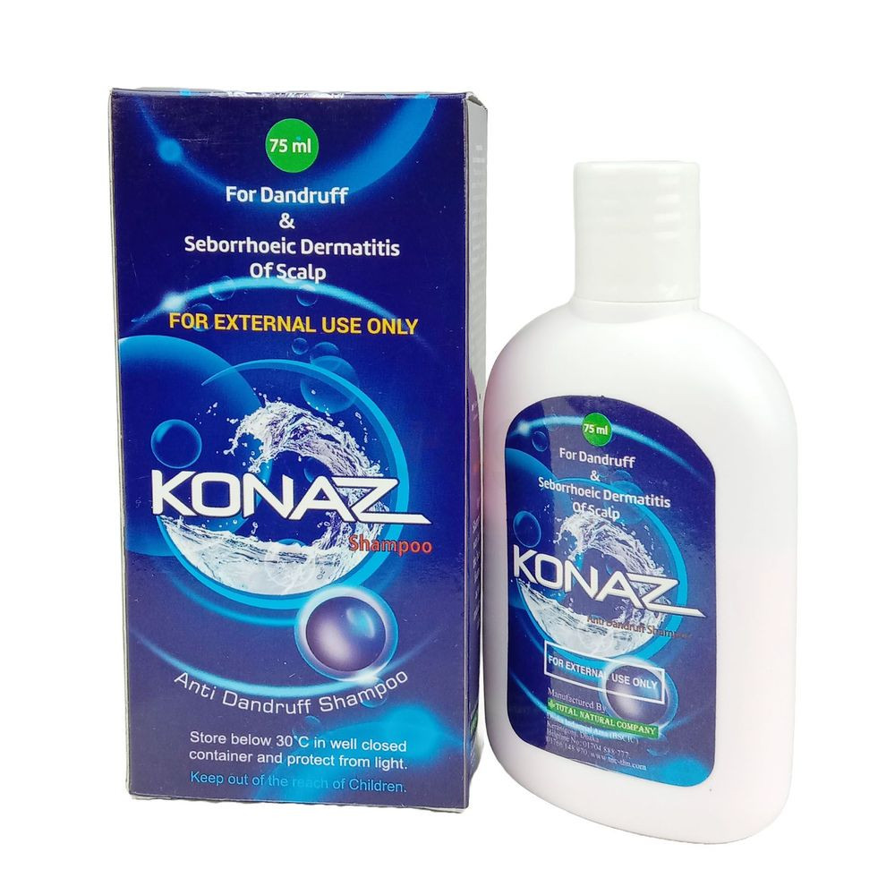 Pack Image: Konaz Shampoo 2% Shampoo (75 ml bottle)