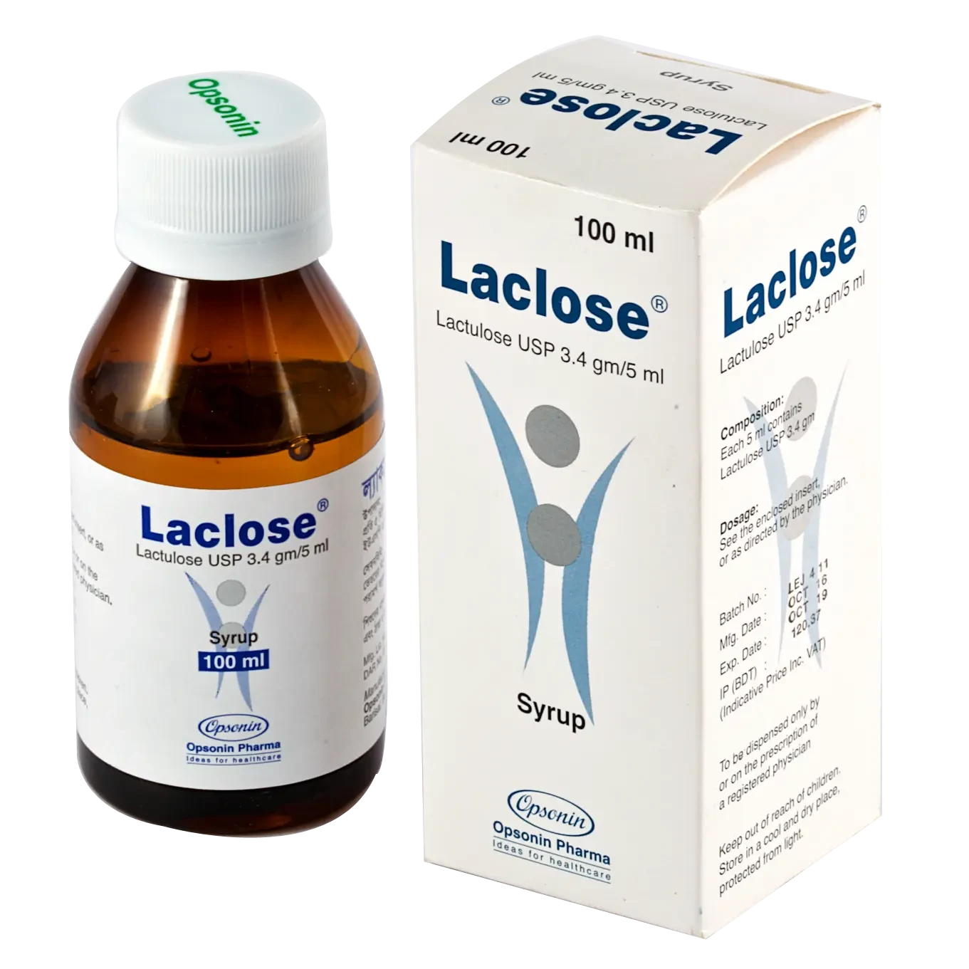 Pack Image: Laclose 3.35 gm Oral Solution (100 ml bottle)