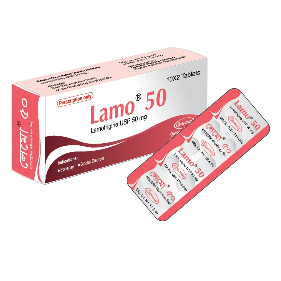 Pack Image: Lamo 50 mg Tablet (2 x 10)