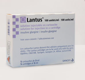 Pack Image: Lantus 100 IU Injection (3 ml cartridge)