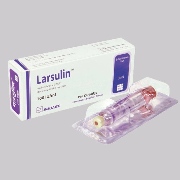 Pack Image: Larsulin 100 IU Injection (3 ml pen cartridge)