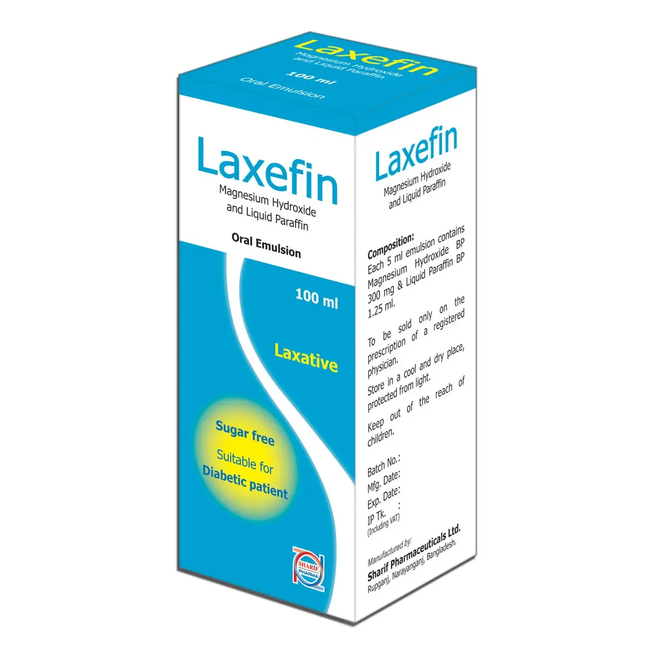 Pack Image: Laxefin (300 mg Emulsion (100 ml bottle)