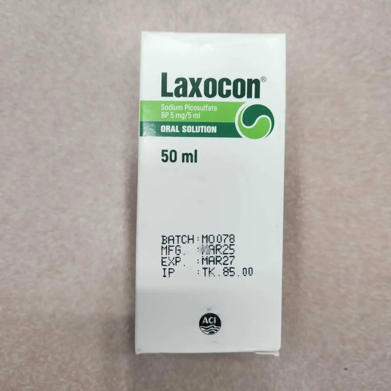 Pack Image: Laxocon 5 mg Oral Solution (50 ml bottle)