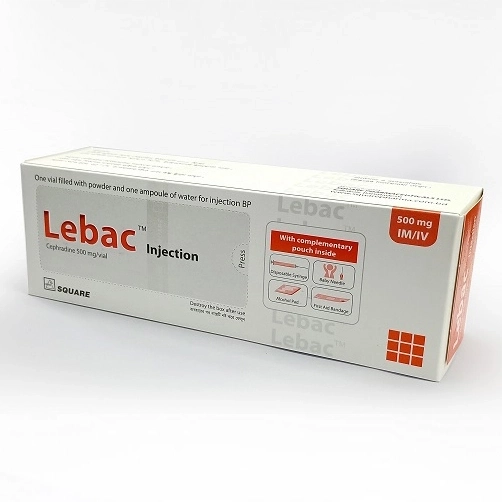 Pack Image: Lebac 500 mg Injection (500 mg vial)