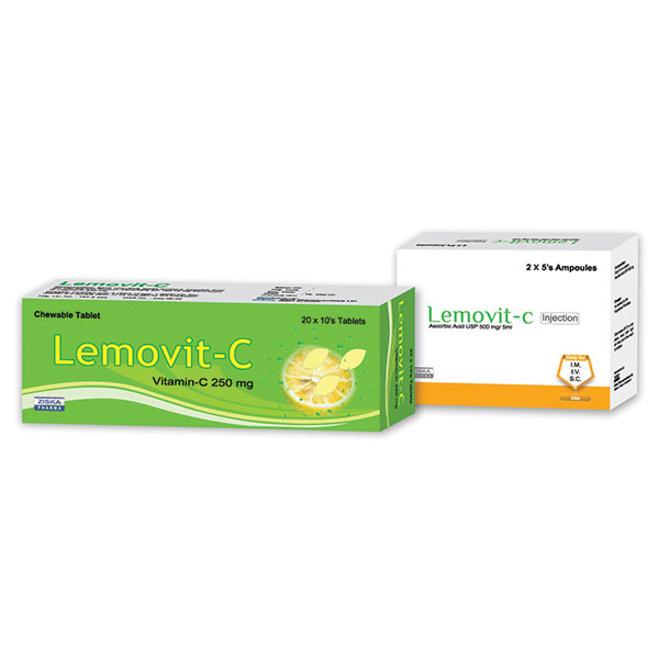 Pack Image: Lemovit-C 500 mg Injection (5 ml ampoule)