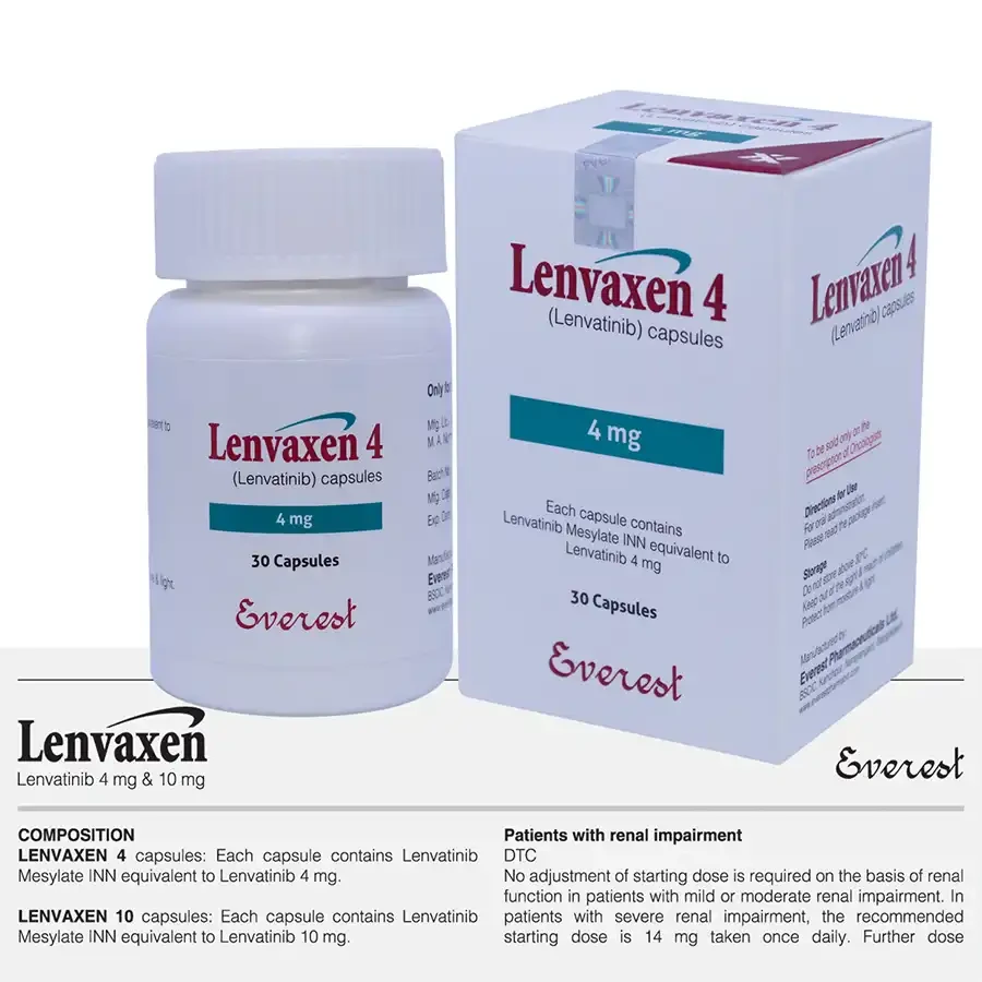 Pack Image: Lenvaxen 4 mg Capsule (1 x 14)