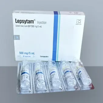 Pack Image: Lepsytam 500 mg Injection (5 ml ampoule)
