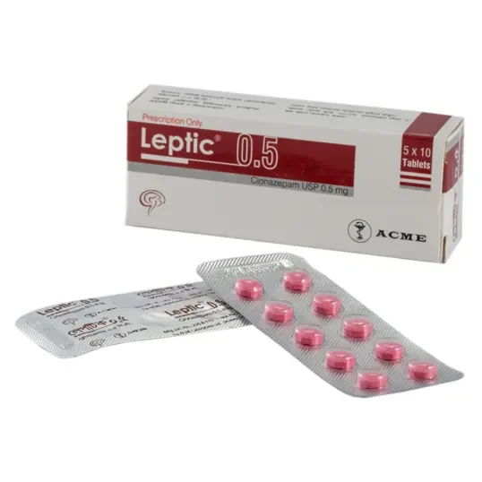 Pack Image: Leptic 0.5 mg Tablet (10 x 10)