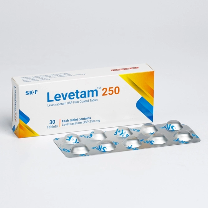 Pack Image: Levetam 250 mg Tablet (3 x 10)