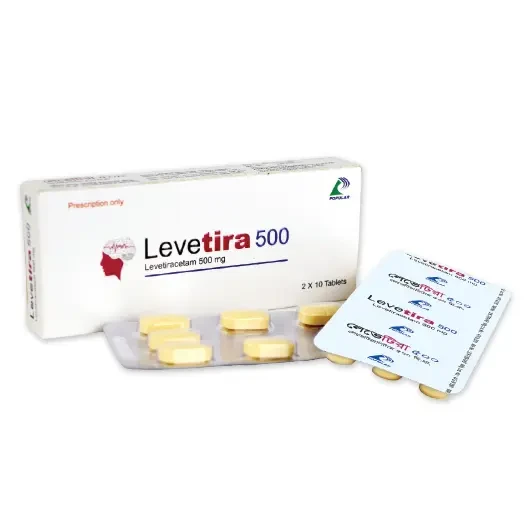 Pack Image: Levetira 500 mg Tablet (2 x 10)