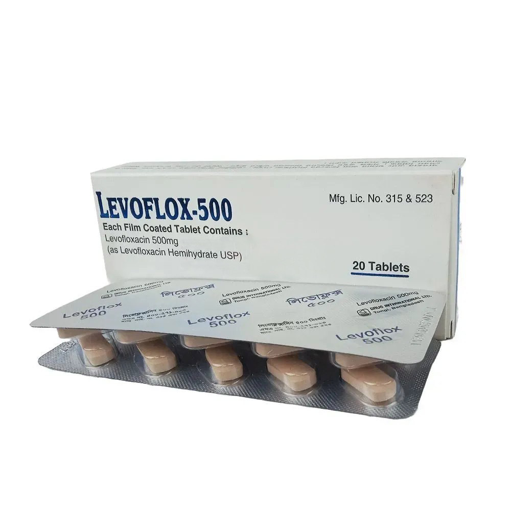 Pack Image: Levoflox 500 mg Tablet (2 x 10)
