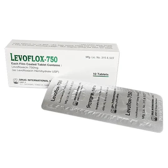 Pack Image: Levoflox 750 mg Tablet (2 x 5)