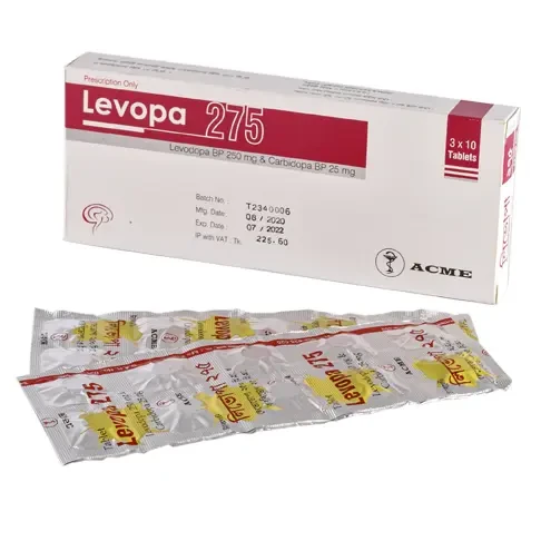 Pack Image: Levopa 250 mg Tablet (3 x 10)