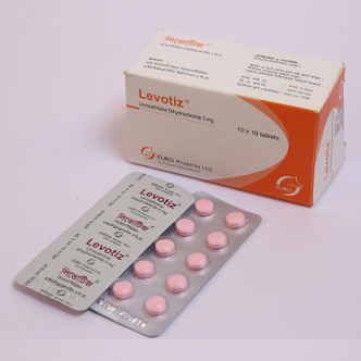 Pack Image: Levotiz 5 mg Tablet (10 x 10)