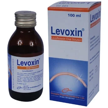 Pack Image: Levoxin 125 mg Oral Solution (100 ml bottle)