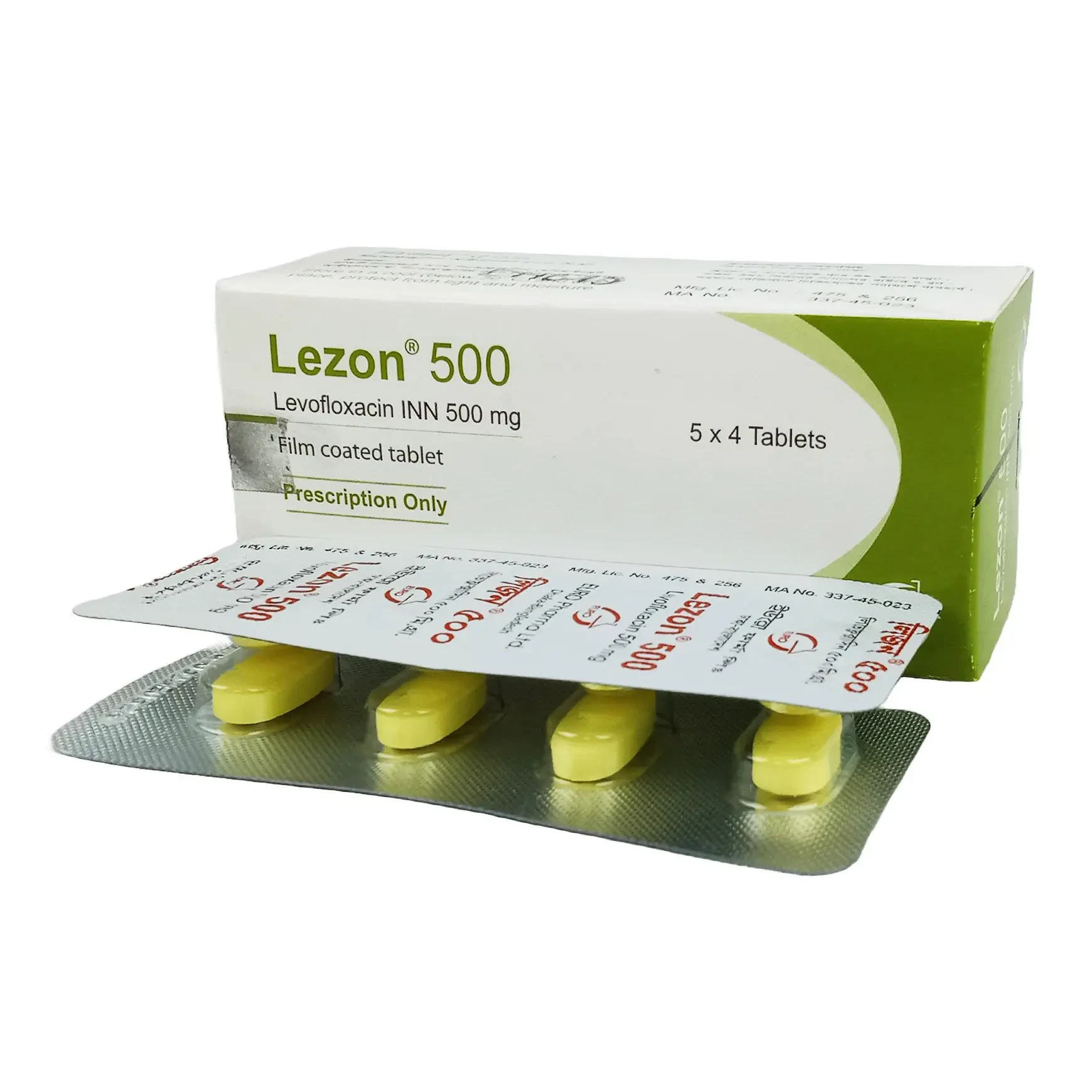 Pack Image: Lezon 500 mg Tablet (5 x 4)